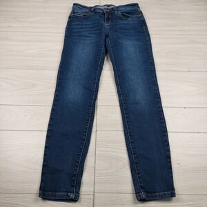 Judy Blue Jeans Joanne Mid Rise Skinny Womens 7/28 Dark Wash Stretch Denim Chic